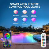 LOFTEK 10W RGB LED submersible pool light glowing multicolor underwater with 33ft cord and remote control - view 3