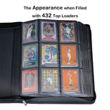Rieton black zippered top loader binder with 9-pocket pages holding 3x4 trading card top loaders, 432 card capacity - view 8