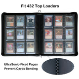Rieton black zippered top loader binder with 9-pocket pages holding 3x4 trading card top loaders, 432 card capacity - view 3