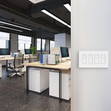 ELEGRP 4-gang screwless matte white decorator wall plate cover 8.57 by 4.88 inches polycarbonate finish - view 2