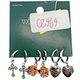 Wild Fable Charm Hoop Earring Set – 3 Pairs, Nickel Free, Heart Rose Cross