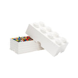 LEGO white stackable brick storage box shaped like a giant 8-stud LEGO brick with hinged lid, 12-liter capacity - view 4