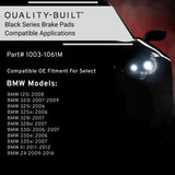 Quality-Built 1003-1061M front semi-metallic brake pads with stainless steel hardware for 2006-2016 BMW models - view 3