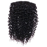 7-piece jet black afro kinky curly clip-in human hair extensions 10 inches 100 grams with 16 clips