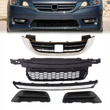 JZPARTFIT 2013-2015 Honda Accord Sedan Front Grille Set - Upper, Lower & Fog Covers — view 1 of 8