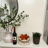 Three tall artificial eucalyptus branches 41.7 inches with realistic green PE plastic leaves arranged in a vase - view 5