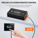 Homkeep 3000W pure sine wave power inverter in red aluminum housing with dual fans, AC outlets, USB and USB-C ports - view 8