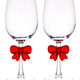 Holiday Time Christmas Red Wine Glasses Set of 2 with Red Bow – 15.5oz
