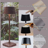 14-inch cordless rechargeable LED table lamp with polished gold cone shade and touch dimmer control for indoor outdoor use - view 4