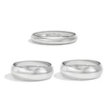 Bowdcvy Chunky Silver Bangle Bracelets – Set of 3 Wide Cuff Stackable — view 7 of 7