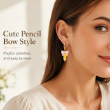 Novearring Pencil Hoop Earrings Gold-Tone Teacher Gift Jewelry — view 4 of 7