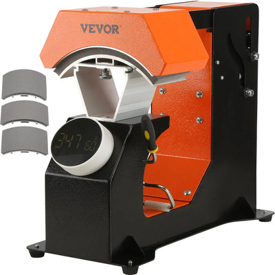 VEVOR F136 3-in-1 automatic hat heat press machine with three interchangeable platens and knob digital control panel