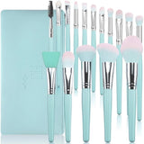 DUAIU 16-Piece Blue Wooden Makeup Brush Set with Travel Bag – Vegan & Cruelty-Free — view 1 of 7