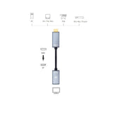 CORN silver HDMI male to DisplayPort female adapter cable DZ-X-131 with gold-plated connectors, 6.5 inches - view 2