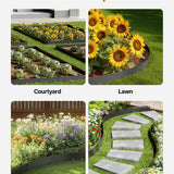 Five black powder-coated steel landscape edging panels arranged in a garden bed border, VEVOR 39x3 inch bendable design - view 7