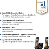 Panasonic KX-TGD832M metallic black cordless phone system with 2 handsets and charging base, featuring call block - view 2