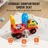VEVOR toddler ride on push car with music steering wheel and horn, four-wheel design with under-seat storage compartment - view 7