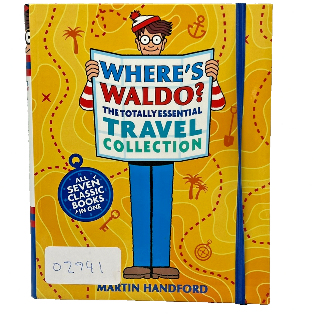 Where's Waldo Totally Essential Travel Collection paperback book cover featuring Waldo in a crowd scene, all 7 adventures