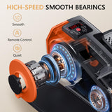 GUGTTR under desk elliptical pedal exerciser shown on floor beneath a desk, compact 17x15 inch unit with remote control - view 2