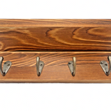 HRONRAD Farmhouse Key Holder Wall Mount Shelf with 4 Hooks – Rustic Wood – Open Box — view 4 of 7