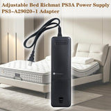Black Richmat PS3A adjustable bed power supply unit PS3-A29020-1 with 2-pin connector and 2.8 ft AC cord - view 5