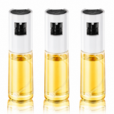 Three clear 120ml glass oil sprayer mister bottles with dust-proof rotating caps, SweeHo 3-pack set