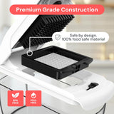Fullstar Pro white vegetable chopper spiralizer with 5-cup container and 4 interchangeable stainless steel blades on countertop - view 6