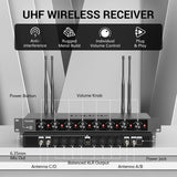 Tonor TW388 black UHF wireless microphone system with headset, lavalier mic, bodypack transmitters, and metal receiver unit - view 5