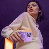Anynve Glitter MagSafe iPhone 14 Pro Max Case - Clear Purple Bling — view 3 of 7