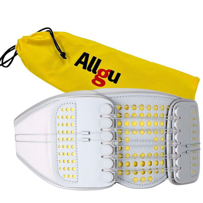 ALLGU gray lumbar support back brace large size with pulley tensioning system and removable lumbar pad for lower back pain relief