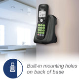 VTech VG131-11 black DECT 6.0 cordless phone with backlit display and keypad, wall-mountable handset with base - view 8