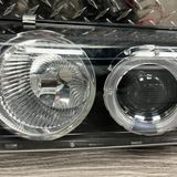 JX Racing black housing LED halo projector headlight pair with clear lens for 1988-1998 Chevy GMC C10 C/K trucks - view 2
