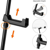 Amazon Basics black steel collapsible tripod easel display stand fully extended on floor holding a poster - view 5