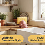 GABROC Pink Ceramic Pig Sponge Holder – Farmhouse Kitchen Decor – Open Box — view 8 of 8