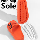 Weweya orange women's flat slide sandals with double buckle straps and pillow-soft EVA footbed, size 5-6 - view 6