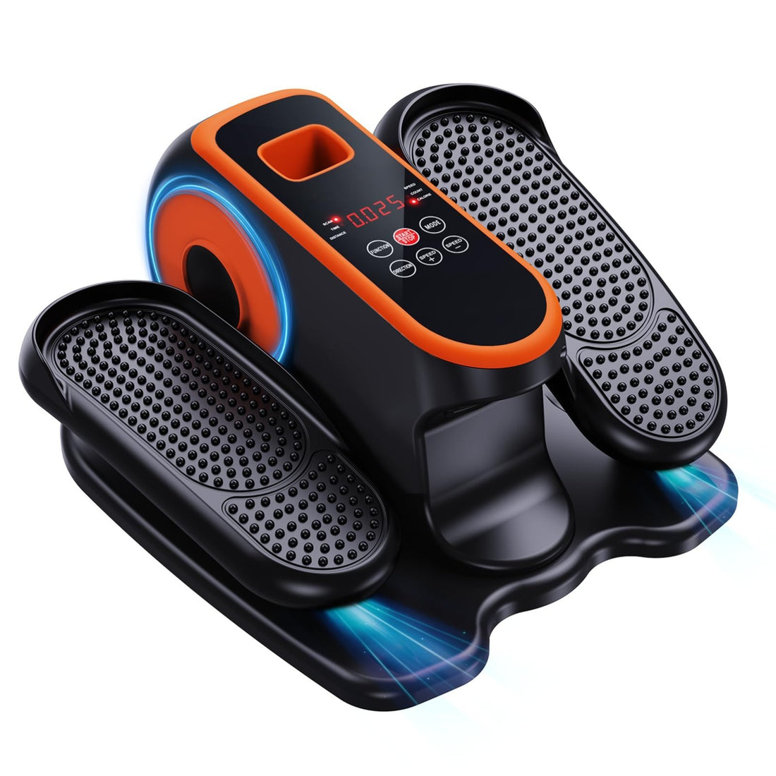 DUREXO EB-032 orange under desk elliptical pedal exerciser with LCD display and wireless remote control