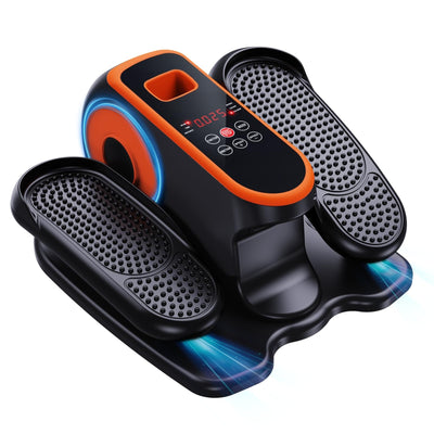 DUREXO EB-032 orange under desk elliptical pedal exerciser with LCD display and wireless remote control