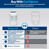 GE MWF genuine white refrigerator water filter, NSF 42 and 53 certified, compatible with French door and side-by-side models - view 3