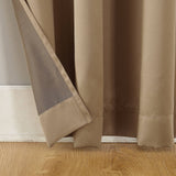 Sun Zero Seymour Taupe Faux Silk Room Darkening Grommet Curtain 54x84 — view 3 of 4