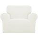 Easy-Going Cream Check Jacquard Stretch Armchair Slipcover – 1 Seater