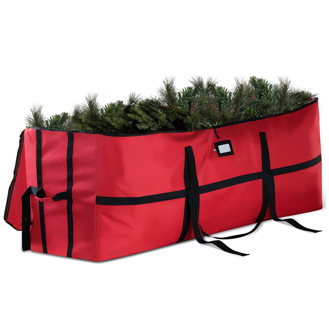 ZOBER red 600D Oxford fabric Christmas tree storage bag 59x20x20 inches with dual zippers and reinforced handles