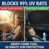 XCBYT Magnetic Car Window Shades 4-Pack – 99% UV Block, Tool-Free Snap-On — view 2 of 8