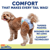 Hartz disposable dog diapers size medium 32 count package showing FlashDry absorbent core and velcro tab closure - view 4