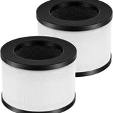Two white Cabiclean TZ-K1 HEPA replacement filters 5.2x5.2x3.7 inches with activated carbon layer, sealed in plastic wrap
