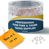 215 rose gold steel push pins with plastic storage jar, displayed on a cork bulletin board - view 7