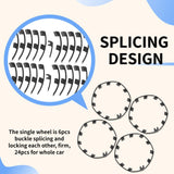 Set of four black ABS plastic rim protectors for 21-inch Tesla Model Y Überturbine wheels shown individually on white background - view 4