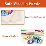 HOGYBERK wooden tiger puzzle with colorful hardwood pieces and storage box, 8.86 by 8.66 inches, for toddlers ages 3 to 5 - view 3