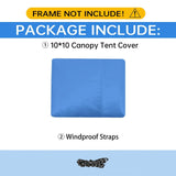 GOTRUTH 10x10 Waterproof Canopy Replacement Top – 300D UPF 50+ Blue — view 5 of 7