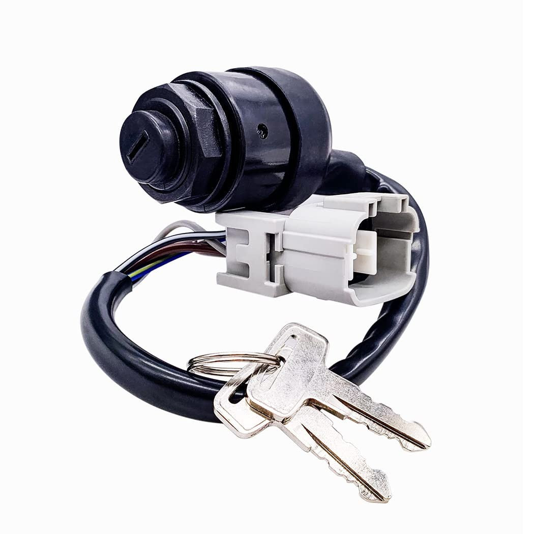 Black metal ignition key switch with plug-in connector for Kawasaki Mule PRO and Teryx UTV, OEM part 27005-0643
