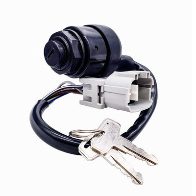 Black metal ignition key switch with plug-in connector for Kawasaki Mule PRO and Teryx UTV, OEM part 27005-0643